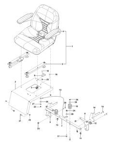 Seat 2 Diagram and Parts List for MZ52 (96727740300)(2013-11) Husqvarna Lawn Mower