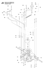 Transmission Diagram and Parts List for R13C (965094301)(2007-01) Husqvarna Lawn Tractor