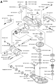Gear Housing 2 Diagram and Parts List for 323HE3 20053600001-20054000000 Husqvarna Hedge Trimmer
