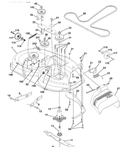 Mower Deck / Cutting Deck Diagram and Parts List for YTH150 (96041002103)(2009-10) Husqvarna Lawn Tractor