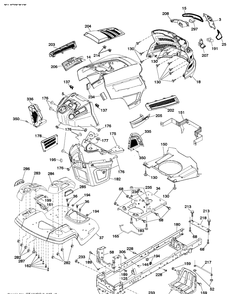 Chassis / Frame Diagram and Parts List for YTH26V54 (96043013201)(2011-08) Husqvarna Lawn Tractor