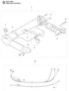 Handle And Controls Diagram and Parts List for 325RX 20080900001-Current Husqvarna Brush Cutter