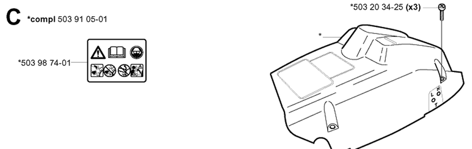 Cover Diagram and Parts List for 340 20041000001-Current Husqvarna Chainsaw