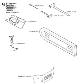 Accessories Diagram and Parts List for 339XP 20034000001-20040100000 Husqvarna Chainsaw
