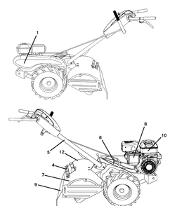 Decals Diagram and Parts List for DRT900E (96093002200)(2011-11) Husqvarna Cultivator