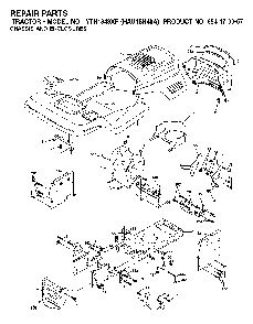 Chassis And Enclosures Diagram and Parts List for YTH1848XP (HAU18H48A, 954170057)(2003-01) Husqvarna Lawn Tractor