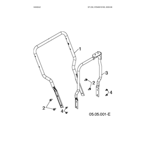 Handle 2 Diagram and Parts List for 970528802  Husqvarna Snow Blower