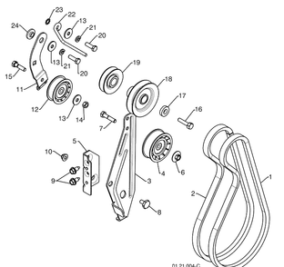 Chassis / Pulleys 2 Diagram and Parts List for ST276EP (96191003200)(2009-09) Husqvarna Snow Blower