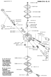 Carburetor Parts Diagram and Parts List for 326L 2002-02 Husqvarna Trimmer