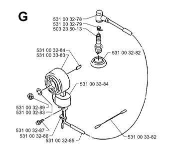 Ignition System Diagram and Parts List for 140B 19960900001-19974000000 Husqvarna Leaf Blower / Vacuum
