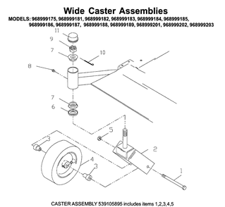Casters 2 Diagram and Parts List for ZTH6125 (968999186)(2006-04) Husqvarna Lawn Mower