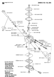 Carburetor Diagram and Parts List for 325HS99 (X-SERIES)(20063600001-20081800000) Husqvarna Hedge Trimmer