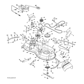 Mower Deck Diagram and Parts List for YTH20K46-96043027700  Husqvarna Lawn Tractor