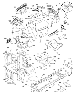 Chassis Diagram and Parts List for 2246LS (96043007600)(2008-12) Husqvarna Lawn Mower