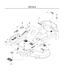Decals Diagram and Parts List for MZ28ZTBF (96666370101)(2012-03) Husqvarna Lawn Mower