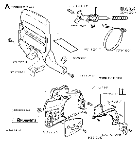 Chain Brake Diagram and Parts List for 351EPA 20012200001 Husqvarna Chainsaw