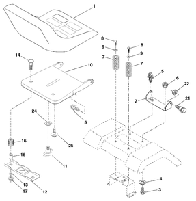 Seat Assembly Diagram and Parts List for YTH1542XP (954567253-E)(2002-02) Husqvarna Lawn Tractor