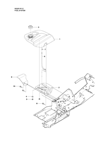 Fuel System Diagram and Parts List for R11C (965094201)(2010-07) Husqvarna Lawn Tractor