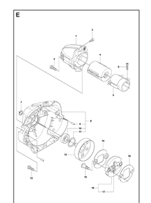 Clutch Diagram and Parts List for 241R 20093600001-20144900000 Husqvarna Brush Cutter