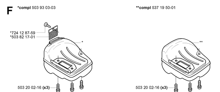 Muffler Diagram and Parts List for 334T 20031800001-20034400000 Husqvarna Chainsaw