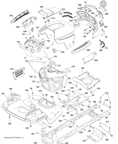 Chassis Diagram and Parts List for YTH20K46 (9604500040)(2008-07) Husqvarna Lawn Mower