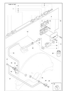 Wet Cutting Kit And Bracket Assy And Hose Kit And Coupler Diagram and Parts List for K3000 2009-03 Husqvarna Lawn Tractor Accessories