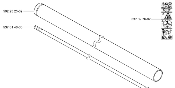 Shaft / Tube Diagram and Parts List for 265RX 2001-07 Husqvarna Brush Cutter