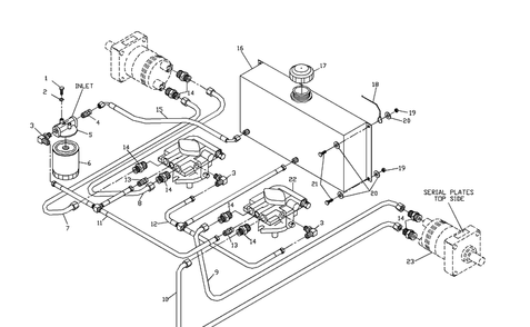 Hydraulic Assembly Diagram and Parts List for ZTHKW4218 2000-05 Husqvarna Lawn Mower