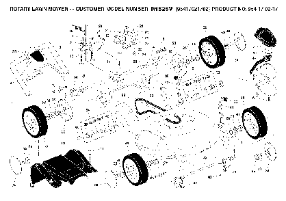 Wheels And Tires Diagram and Parts List for R152SV (95417021702, 954170217)(2005-02) Husqvarna Lawn Mower