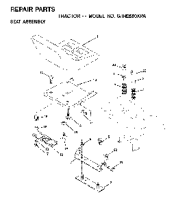 Seat Diagram and Parts List for GTH2550XPA (954567116)(2001-01) Husqvarna Lawn Tractor