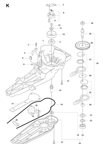 Gear Housing Diagram and Parts List for 326HD60 (X-SERIES)(20082200001-20090900000) Husqvarna Hedge Trimmer