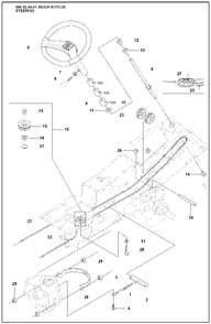 Steering Diagram and Parts List for R175 2008-05 Husqvarna Lawn Tractor