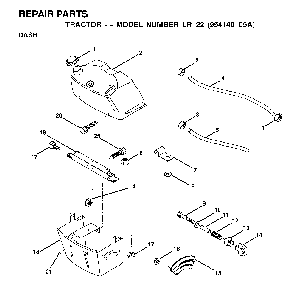 Dash Diagram and Parts List for LR122 (954140105A)(1999-09) Husqvarna Lawn Tractor