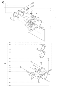Crankcase Diagram and Parts List for 327LX 20080900001 - 20090100000 Husqvarna Trimmer