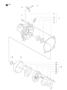 Clutch Diagram and Parts List for 355FX 20082700001-20192999999 Husqvarna Brush Cutter