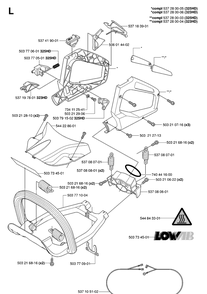 Handle And Controls Diagram and Parts List for 325HD75 (X-SERIES)(20062300001-20081400000) Husqvarna Hedge Trimmer