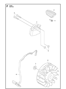 Ignition System Diagram and Parts List for 253RB 20101000001-20182200000 Husqvarna Brush Cutter
