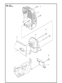 Muffler Diagram and Parts List for 541RS  Husqvarna Brush Cutter