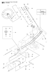 Steering 3 Diagram and Parts List for R15-V2AWD (965200901)(2008-01) Husqvarna Lawn Tractor