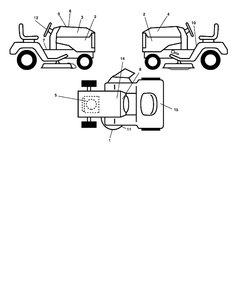 Decals Diagram and Parts List for YTH2448 (96015000100)(2005-01) Husqvarna Lawn Tractor