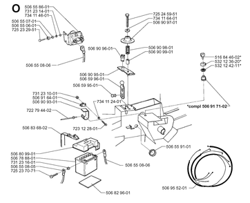 Electrical Diagram and Parts List for R970HST 1998-03 Husqvarna Lawn Tractor