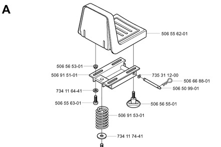 Seat Diagram and Parts List for RIDER155 (953533805)(2005-01) Husqvarna Lawn Mower