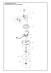 Blade Motor And Cutting Equipment Diagram and Parts List for 520HEPOS  Husqvarna Lawn Mower