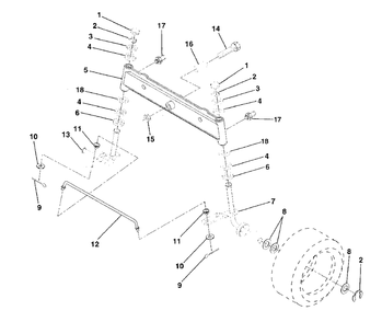 Front Axle Diagram and Parts List for LR120 (954000602-A)(1993-10) Husqvarna Lawn Tractor