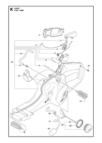 Fuel Tank Diagram and Parts List for 576XP-576XPG 576 XP W - 576 XP GW Husqvarna Chainsaw