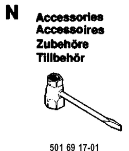 Accessories Diagram and Parts List for 51 19942300001-19982300000 Husqvarna Chainsaw