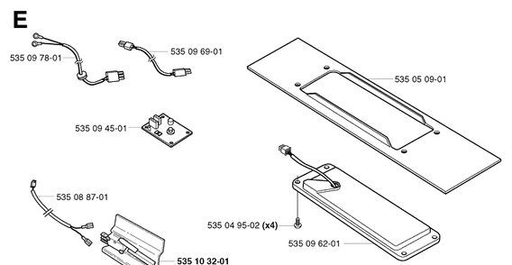Battery And Electronics 7 Diagram and Parts List for G1 1998-2003 Husqvarna Lawn Mower