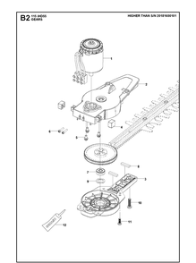 Gears Diagram and Parts List for 115IHD55 (967098601)(20182200001-Current) Husqvarna Hedge Trimmer