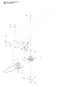 Transmission 2 Diagram and Parts List for R175 (965104901)(2007-01) Husqvarna Lawn Tractor