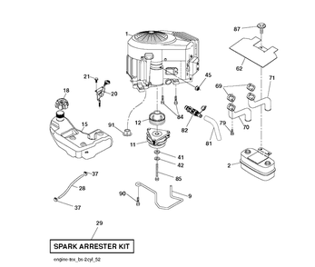 Engine Diagram and Parts List for YTH2454 (96043009301)(2010-04) Husqvarna Lawn Tractor